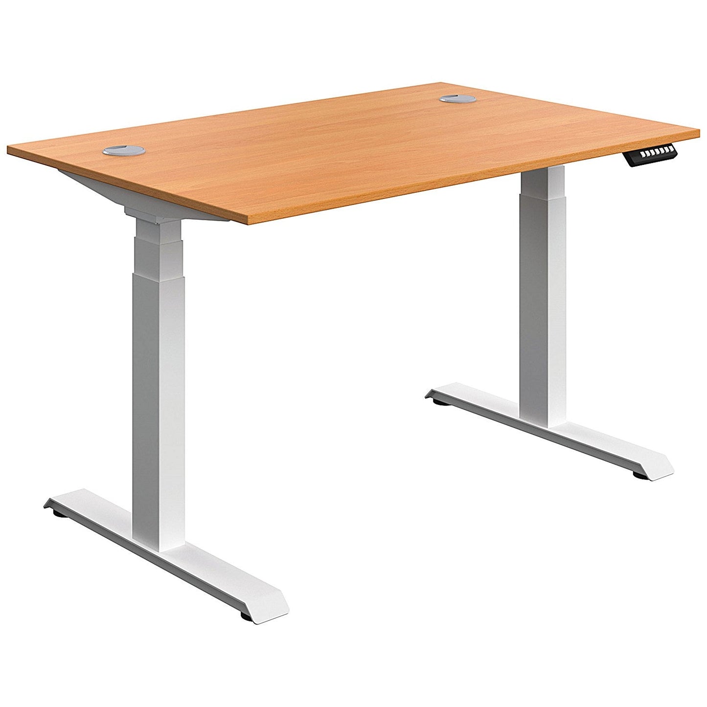 Serrion Dual Motor Sit-Stand Desk, White Leg, 1200mm, Beech Top Easy2Order : KF800333