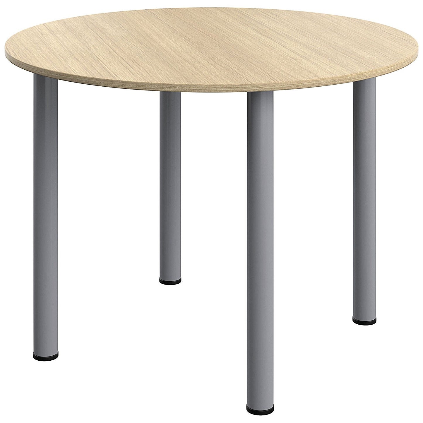 Serrion Pole Leg Round Meeting Table, 1000mm Wide, Oak Easy2Order : KF800369