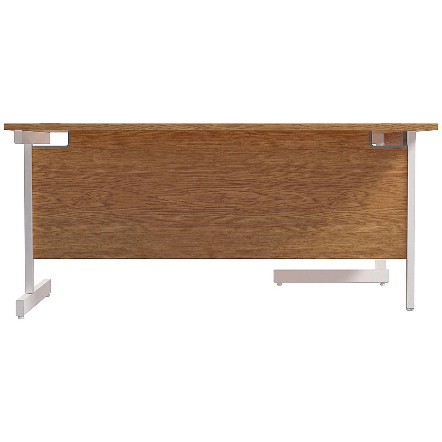 Jemini 1600mm Corner Desk, Left Hand, White Cantilever Legs, Oak