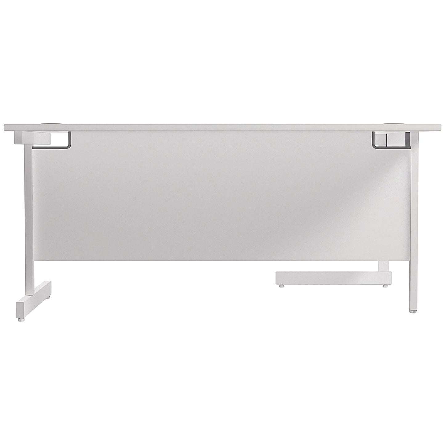 Jemini 1600mm Corner Desk, Left Hand, White Cantilever Legs, White