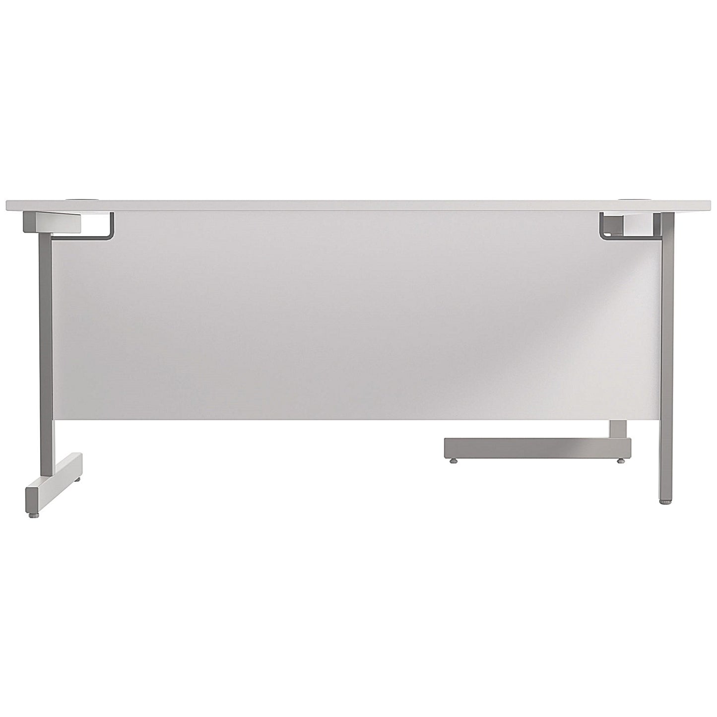 Jemini 1800mm Corner Desk, Left Hand, Silver Cantilever Legs, White