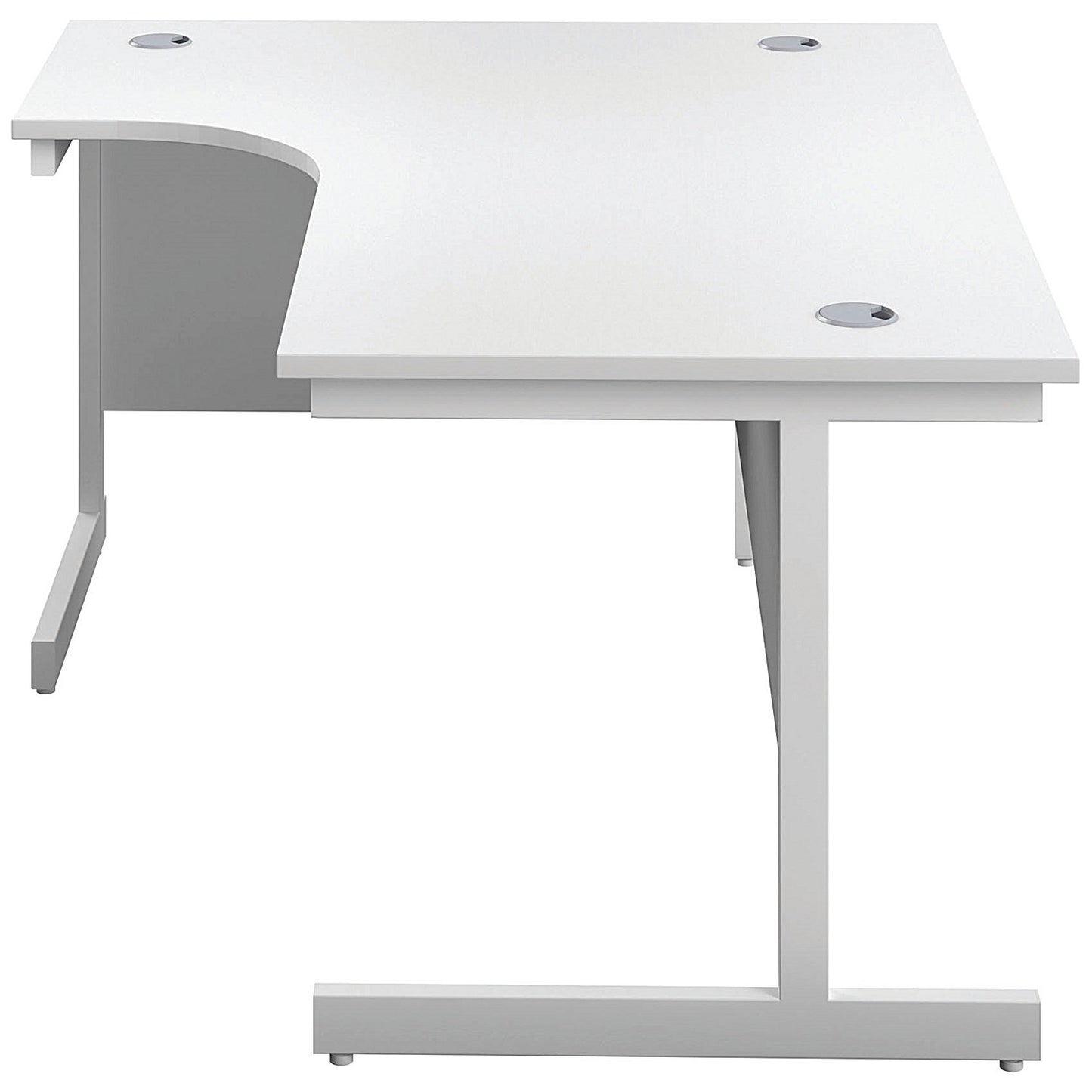 First 1800mm Corner Desk, Left Hand, White Cantilever Legs, White