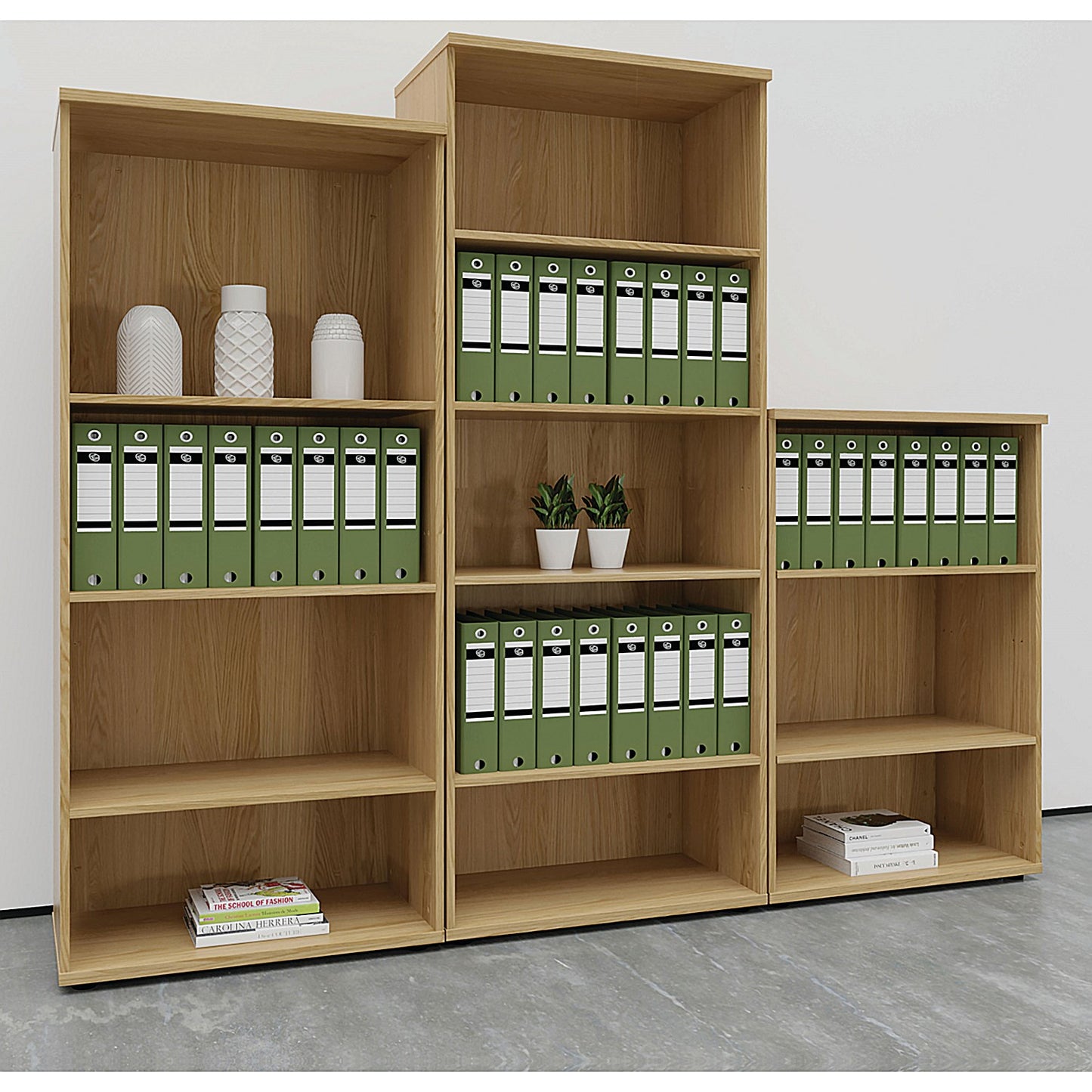 First Desk High Bookcase, 1 Shelf, 730mm High, Beech