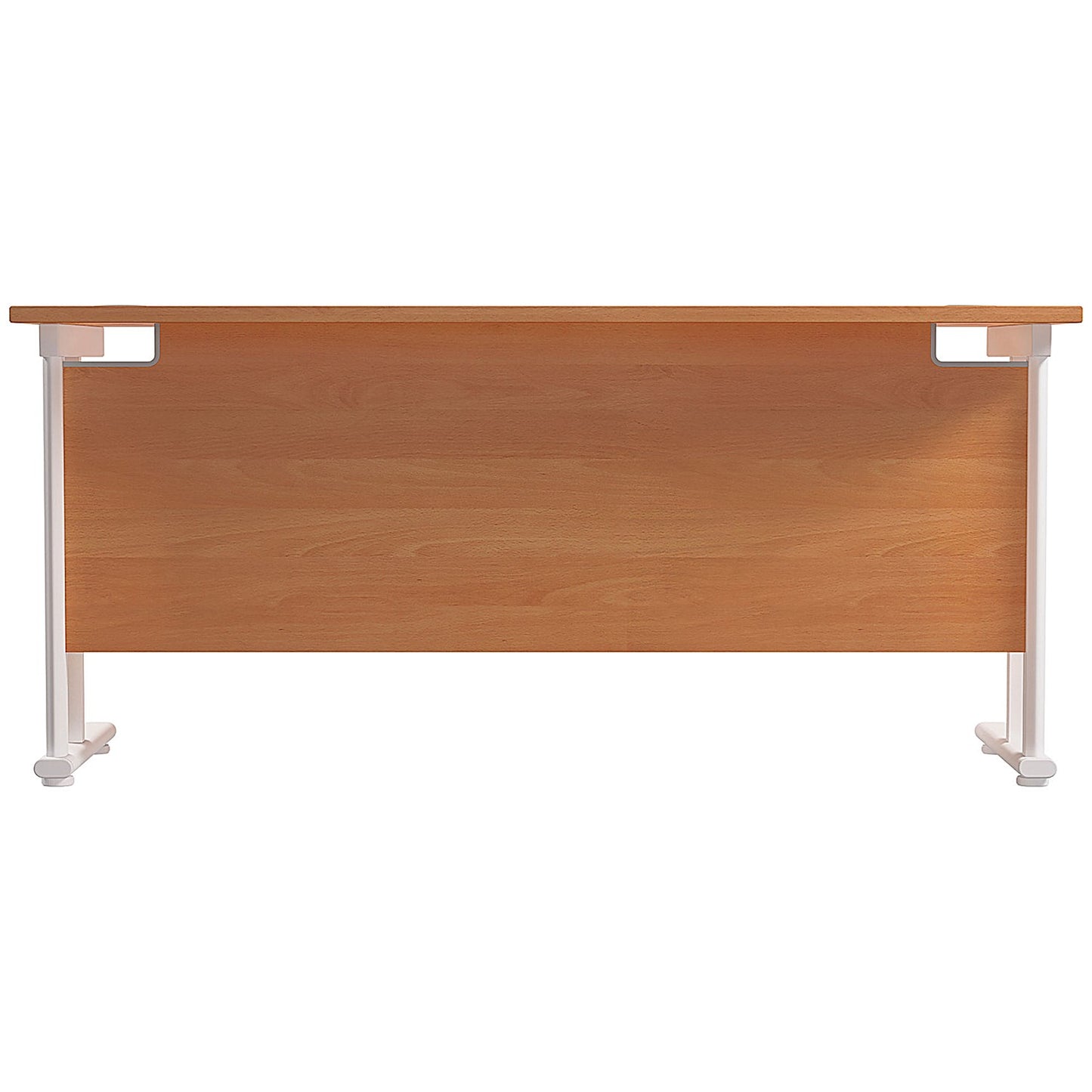 Jemini 1600mm Slim Rectangular Desk, White Cantilever Leg, Beech