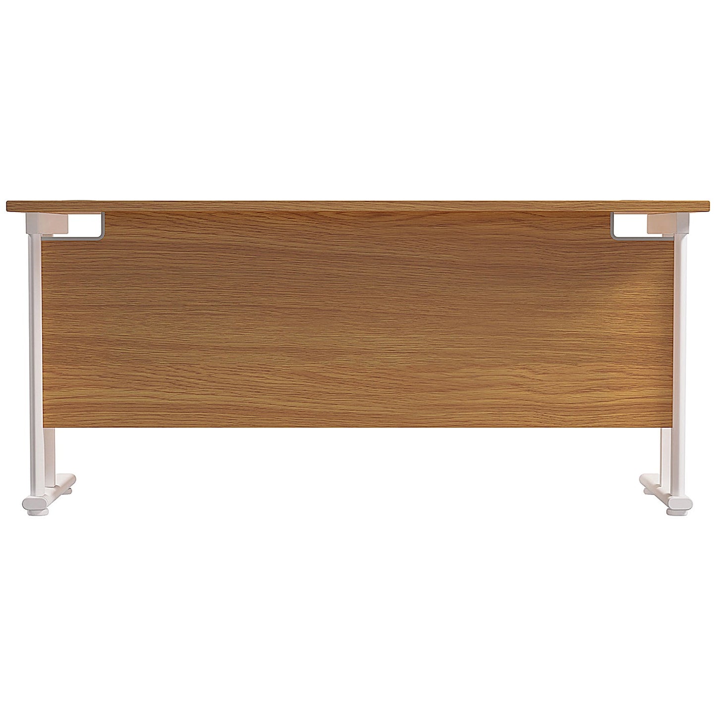 Jemini 1600mm Slim Rectangular Desk, White Cantilever Leg, Oak