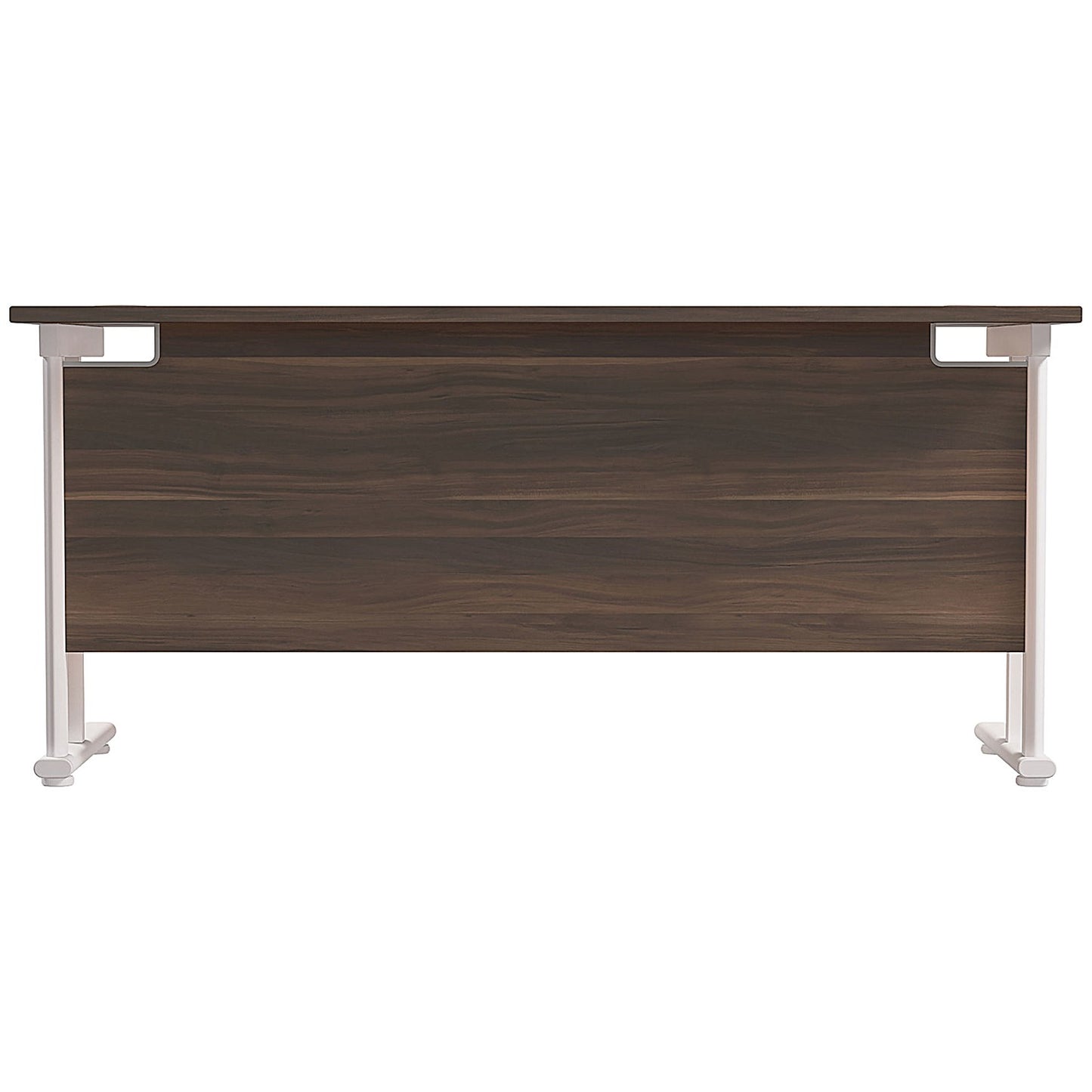 Jemini 1800mm Slim Rectangular Desk, White Cantilever Leg, Walnut