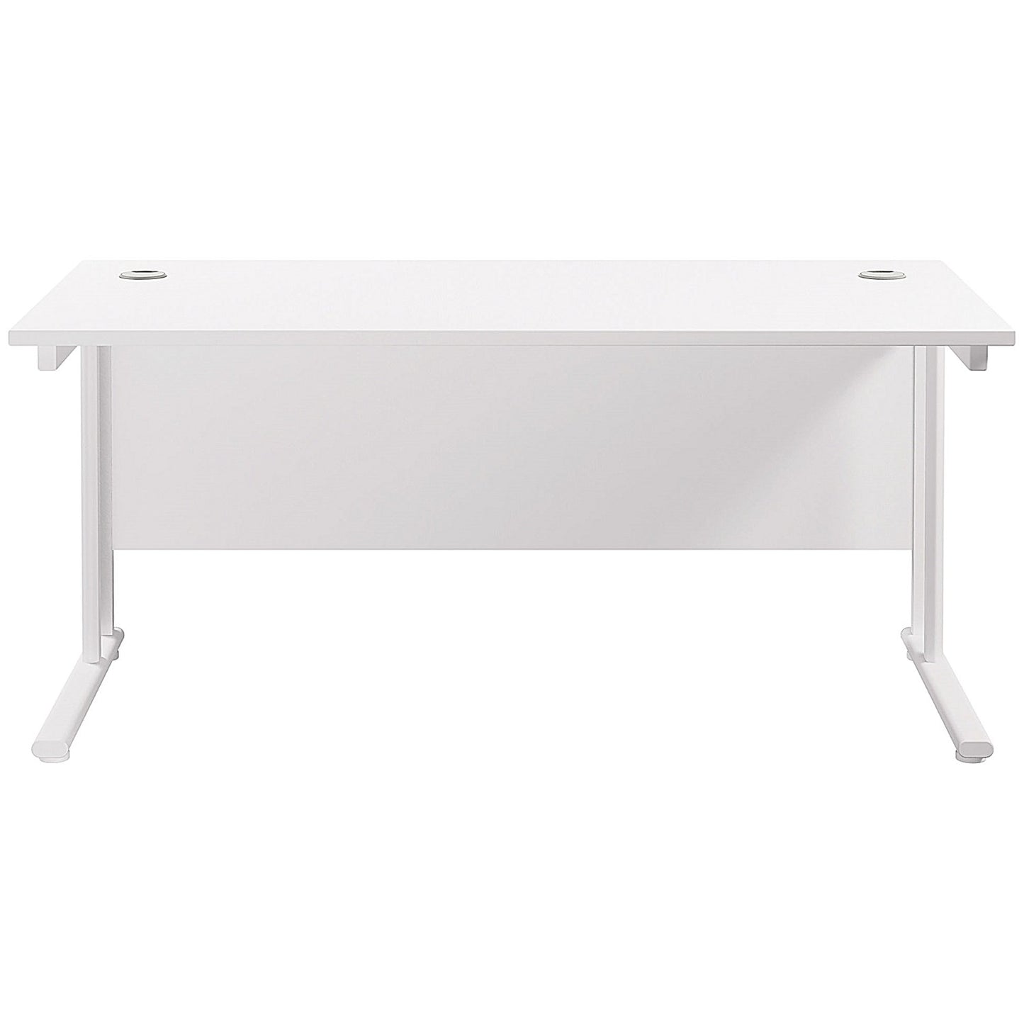Jemini 1600mm Rectangular Desk, White Cantilever Leg, White