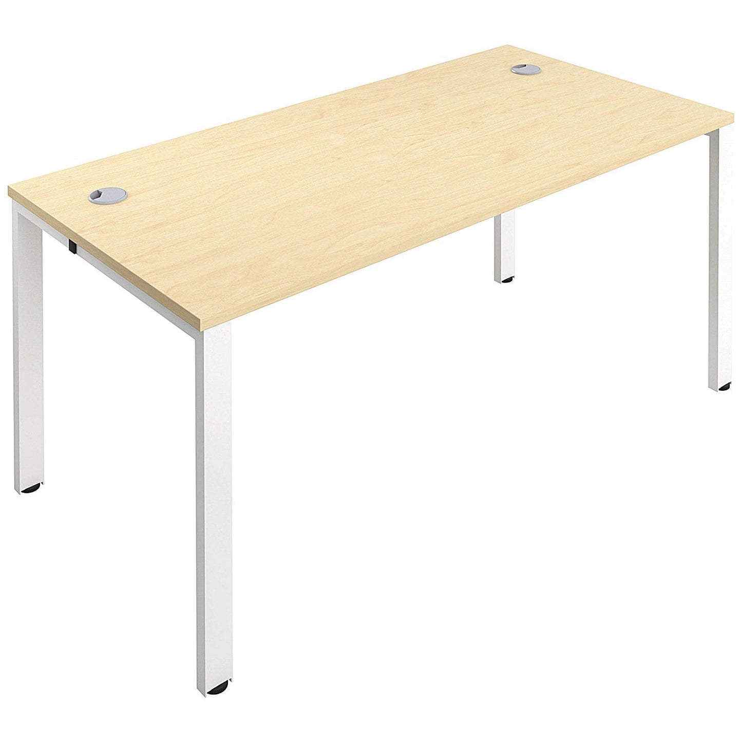 Jemini 1 Person Bench Desk, 1400mm (800mm Deep), White Frame, Maple Easy2Order : KF808886