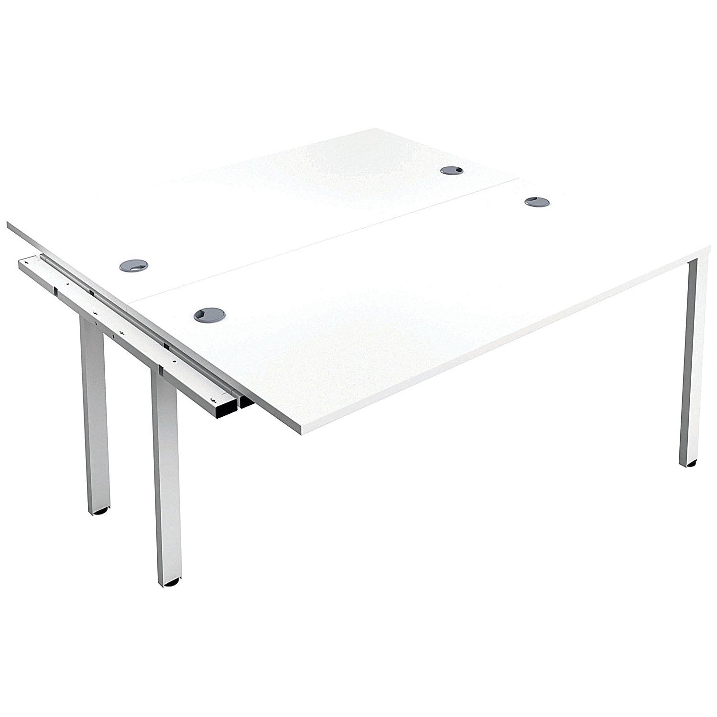 Jemini 2 Person Bench Desk Extension, Back to Back, 2 x 1400mm (800mm Deep), White Frame, White Easy2Order : KF808992