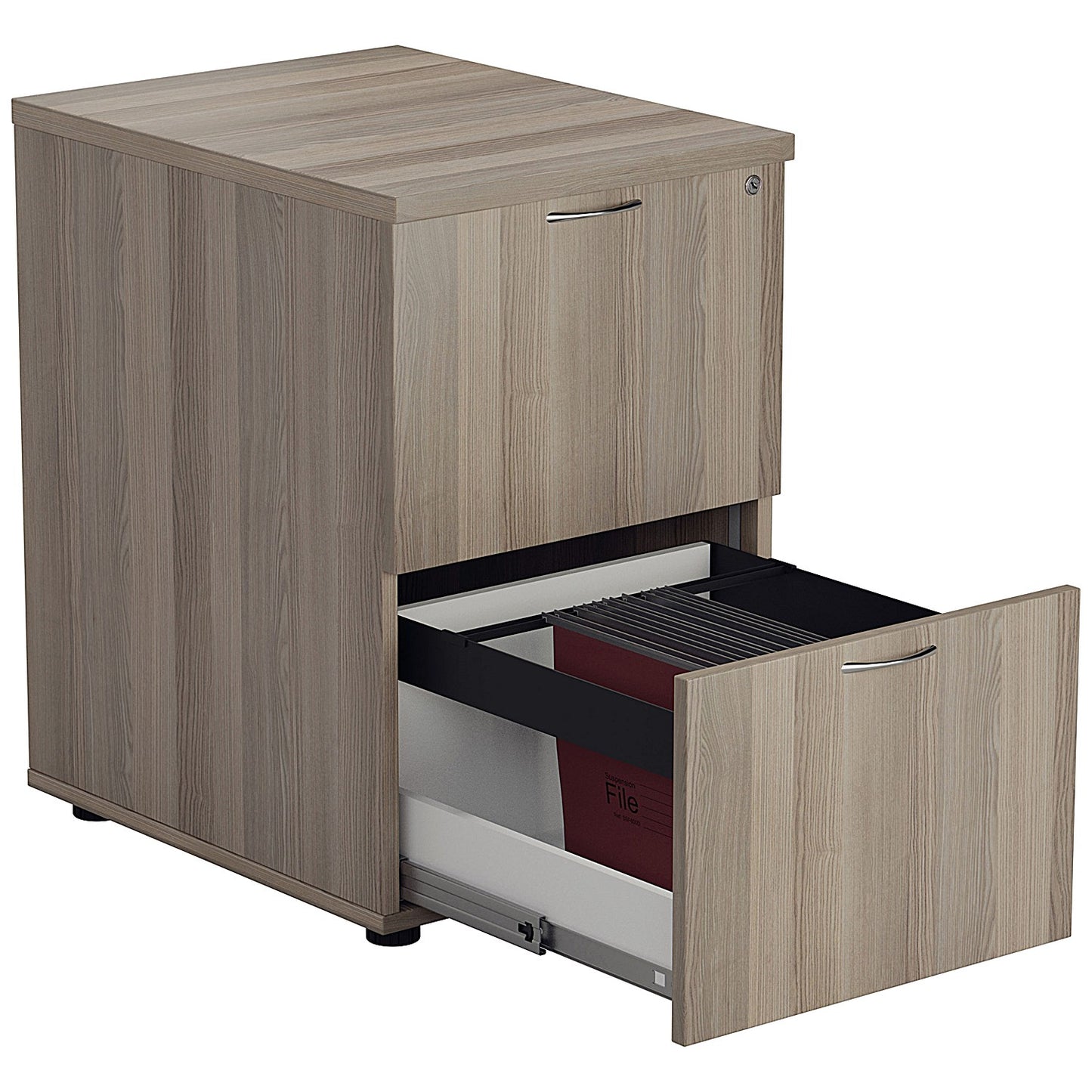 First Foolscap Filing Cabinet, 2 Drawer, Grey Oak