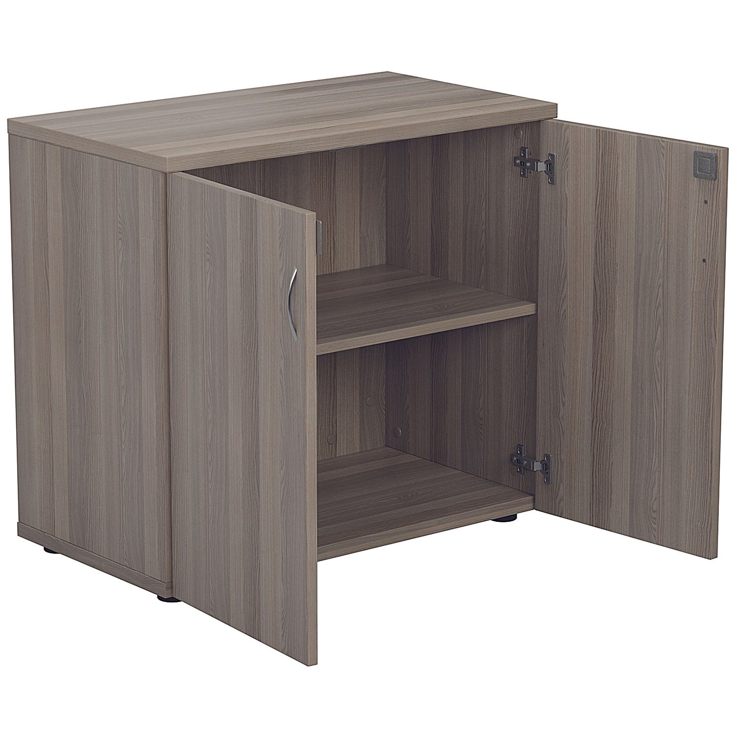 Jemini Desk High Wooden Cupboard, 1 Shelf, 730mm High, Grey Oak