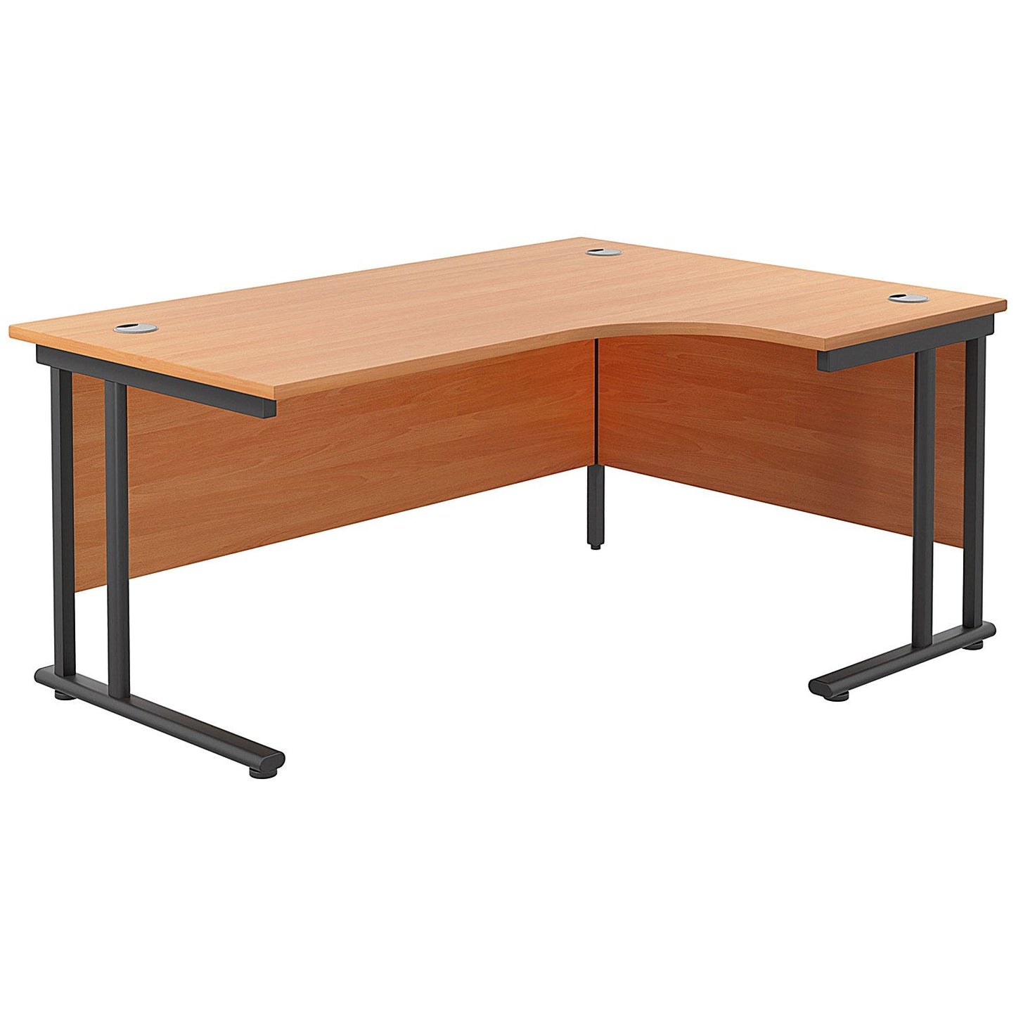 Jemini 1800mm Corner Desk, Right Hand, Black Double Upright Cantilever Legs, Beech Easy2Order : KF820550