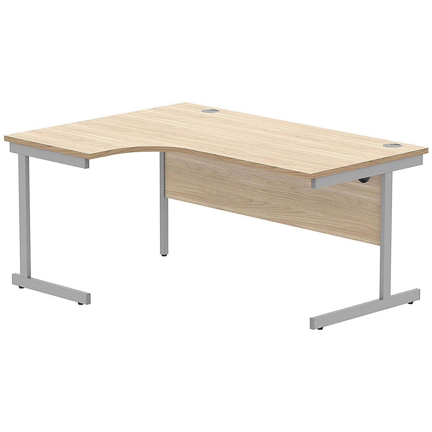 Polaris 1600mm Corner Desk, Left Hand, Silver Cantilever Leg, Oak Easy2Order : KF821420