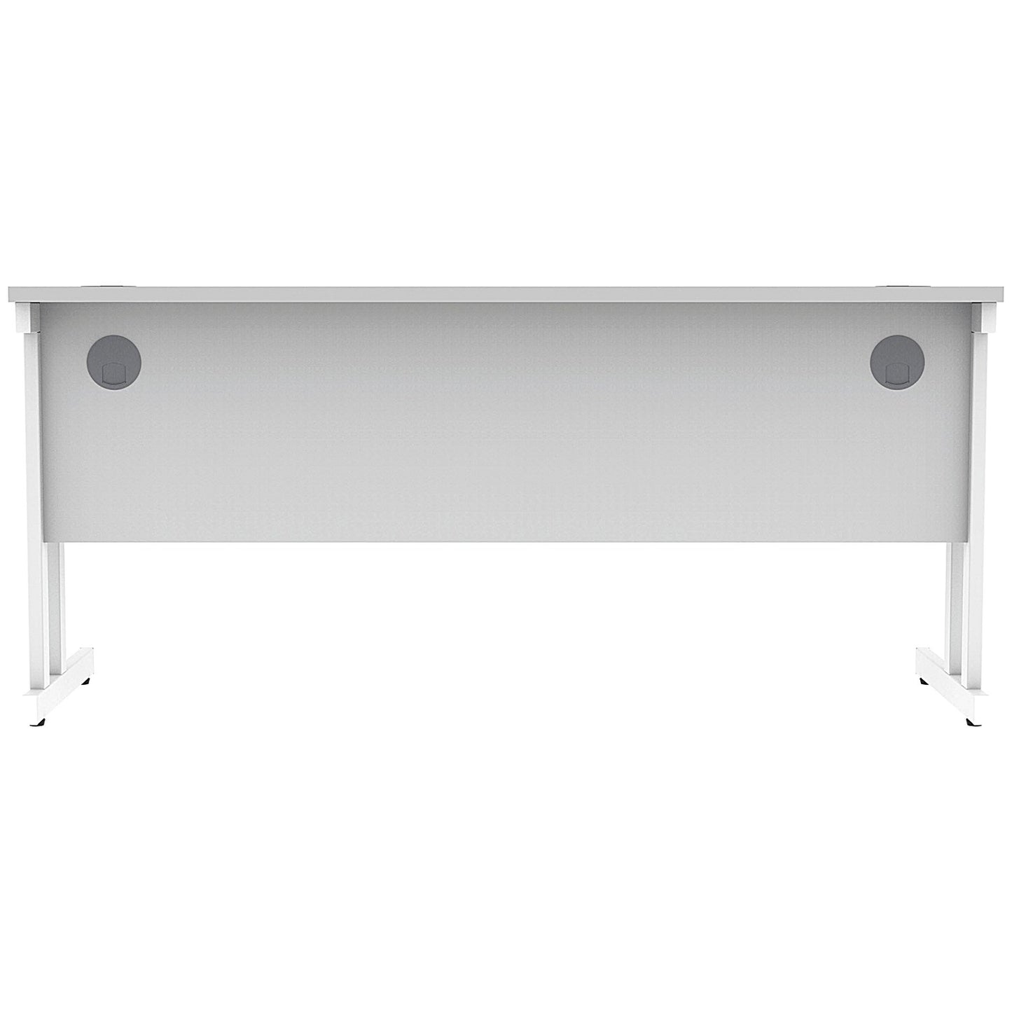 Polaris 1600mm Slim Rectangular Desk, White Cantilever Leg, White