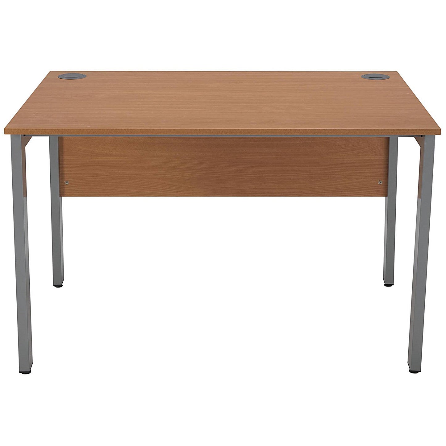 Serrion 1200mm Rectangular Desk, Silver Goal Post Leg, Beech