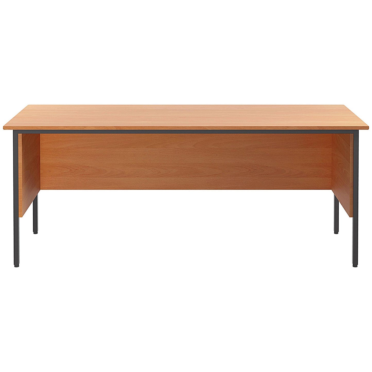 Serrion 1800mm Rectangular Desk, Silver Straight Legs, Beech