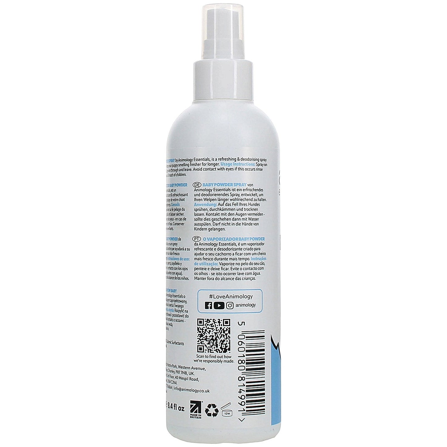 Animology Essentials Baby Powder Fragrance Spray for Puppies 250ml Easy2Order : KS81499