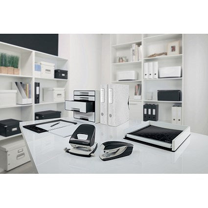 Leitz NeXXt Wow Half Strip Stapler, Capacity 30 Sheets, Black