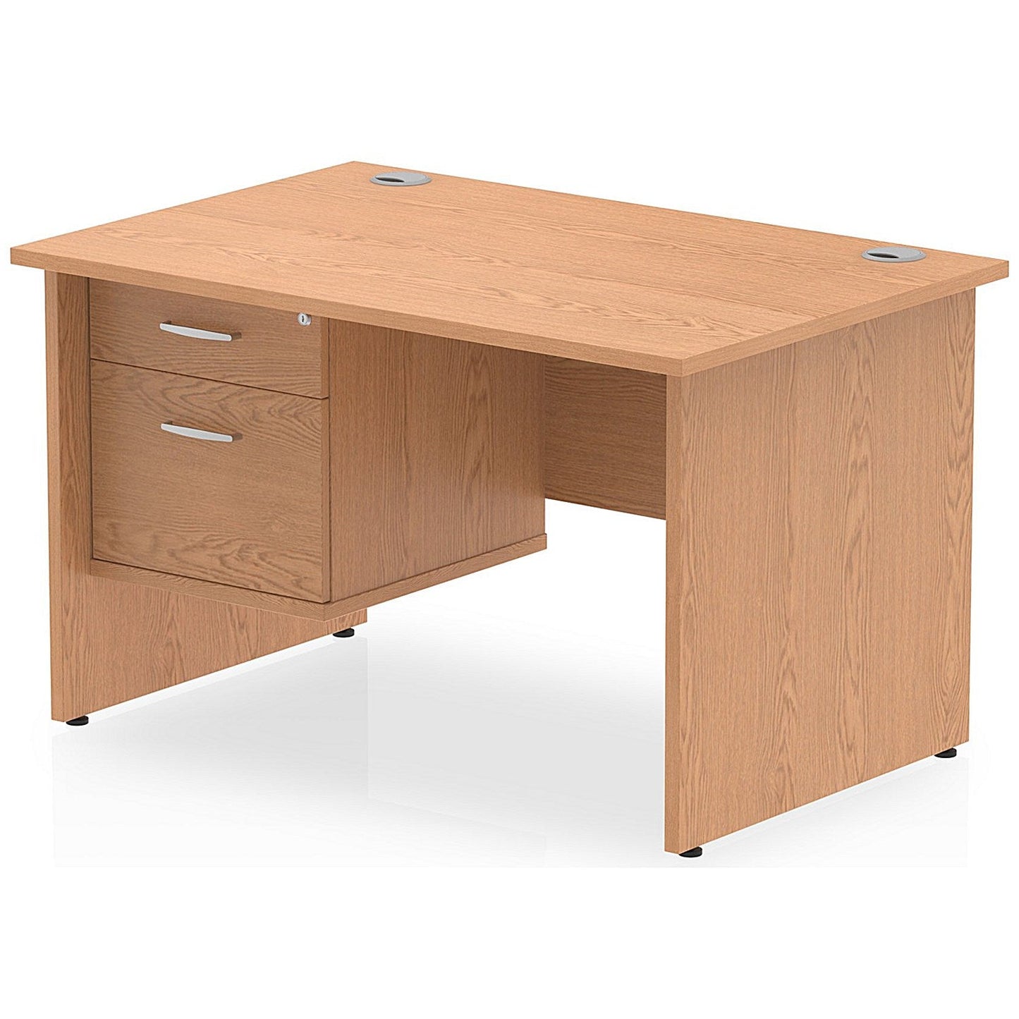 Impulse 1200mm Rectangular Desk With 2 Drawer Fixed Pedestal, Panel End Leg, Oak Easy2Order : MI002702
