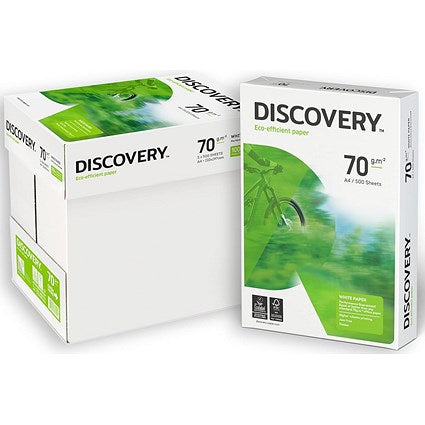 Discovery A4 Everyday Paper, White, 70gsm, Box (5 x 500 Sheets)