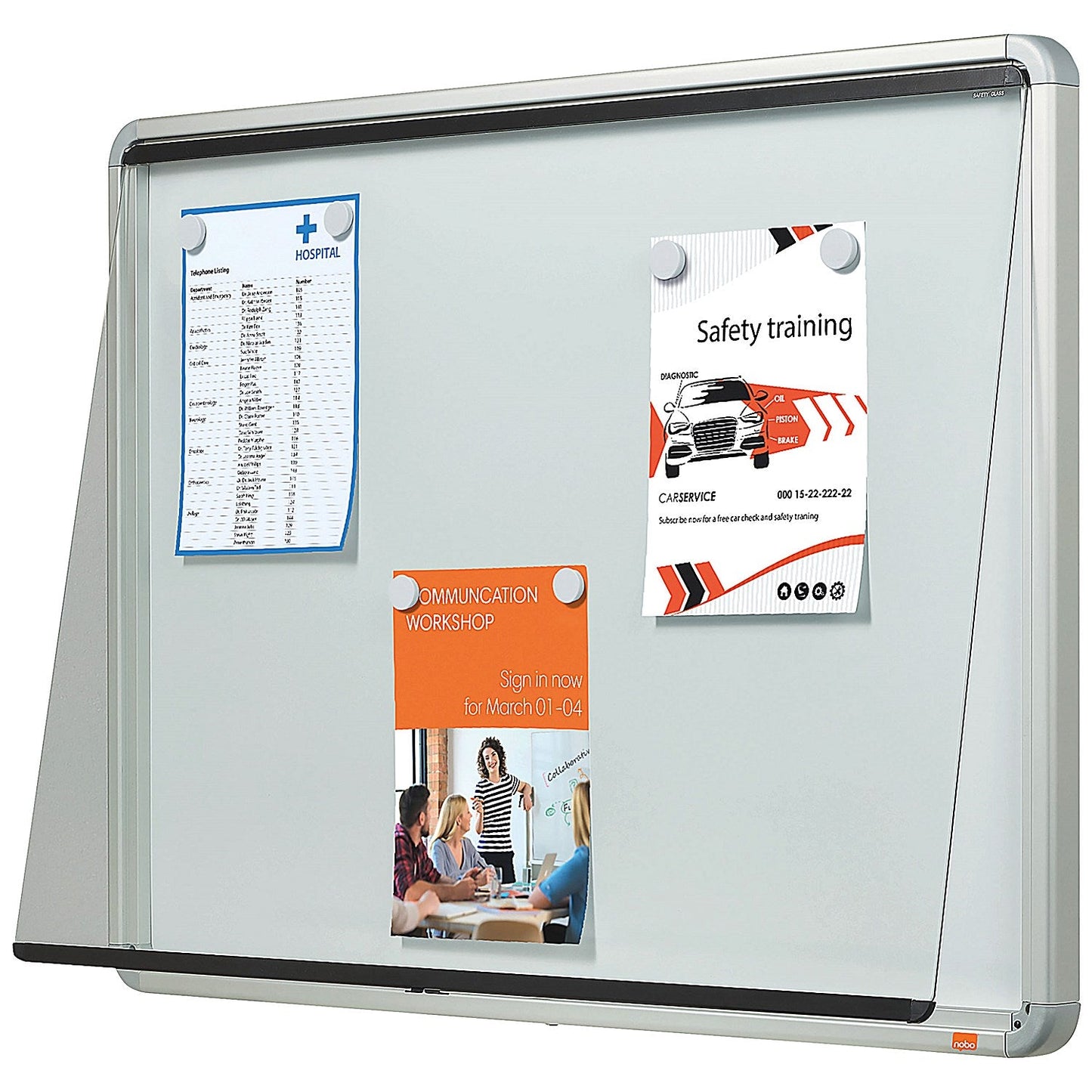 Nobo Premium Plus Outdoor Magnetic Lockable Notice Board, 9xA4, W708xH969xD43mm Easy2Order : NB06406