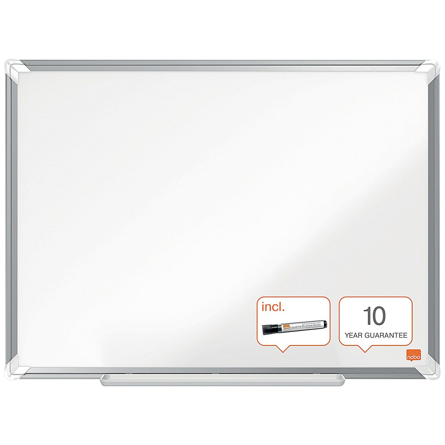 Nobo Premium Plus Melamine Whiteboard, Aluminium Frame, 1800x1200mm