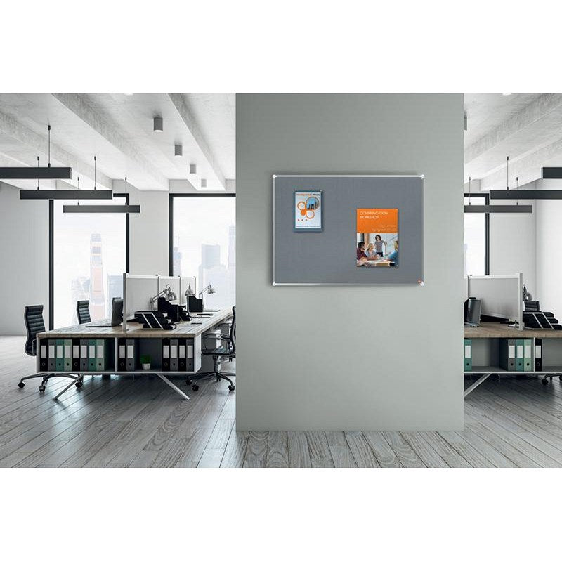 Nobo Premium Plus Felt Notice Board, 1200x900mm, Grey