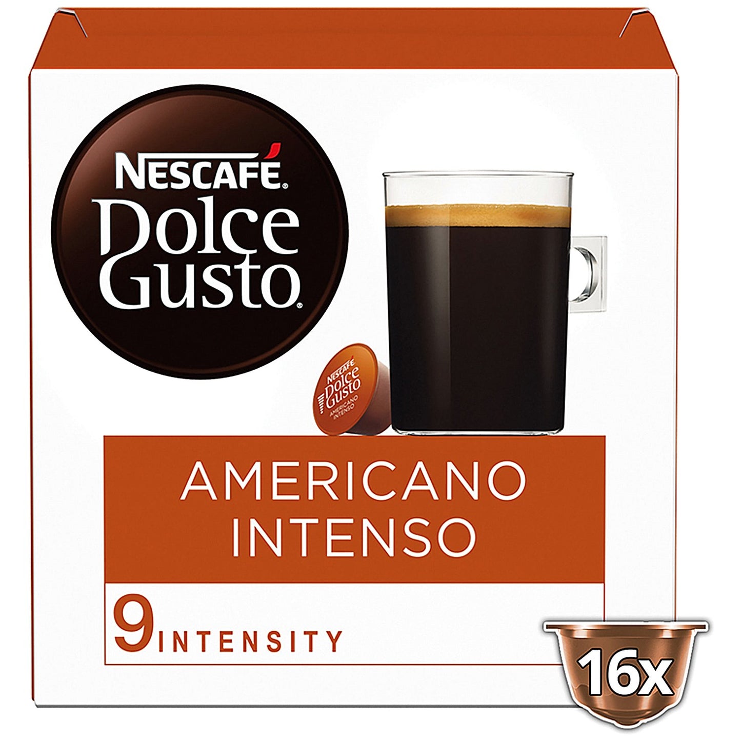 Nescafe Dolce Gusto Americano Intenso Coffee, 16 Capsules, Pack of 3