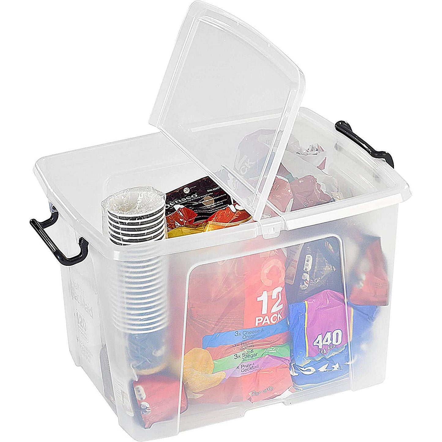 Strata Smart Box With Clip-On Folding Lid, 40 Litres, Clear Easy2Order : NWT1586