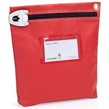 Versapak Medium Secure Cash Bag, 267x267x50mm, Red Easy2Order : NWT6532