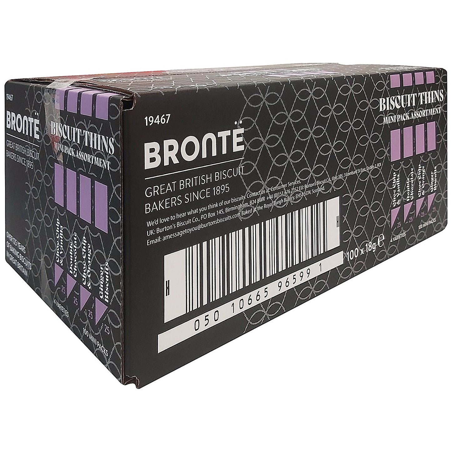 Bronte Twin Biscuits Variety Pack, 4 Varieties, Pack of 100