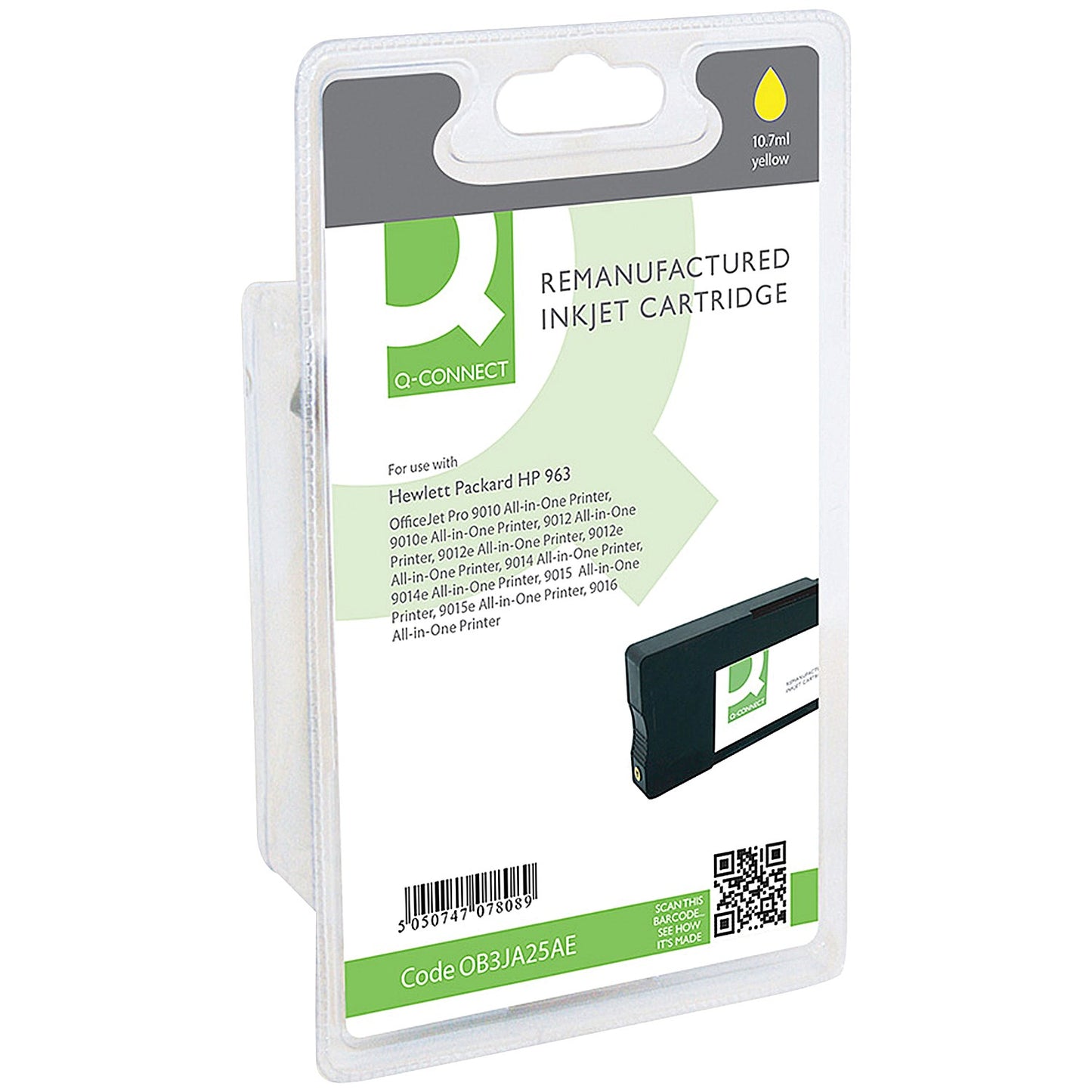 Q-Connect Remanufactured HP 963 Inkjet Cartridge Yellow 3JA25AE RM-QC-6814-00