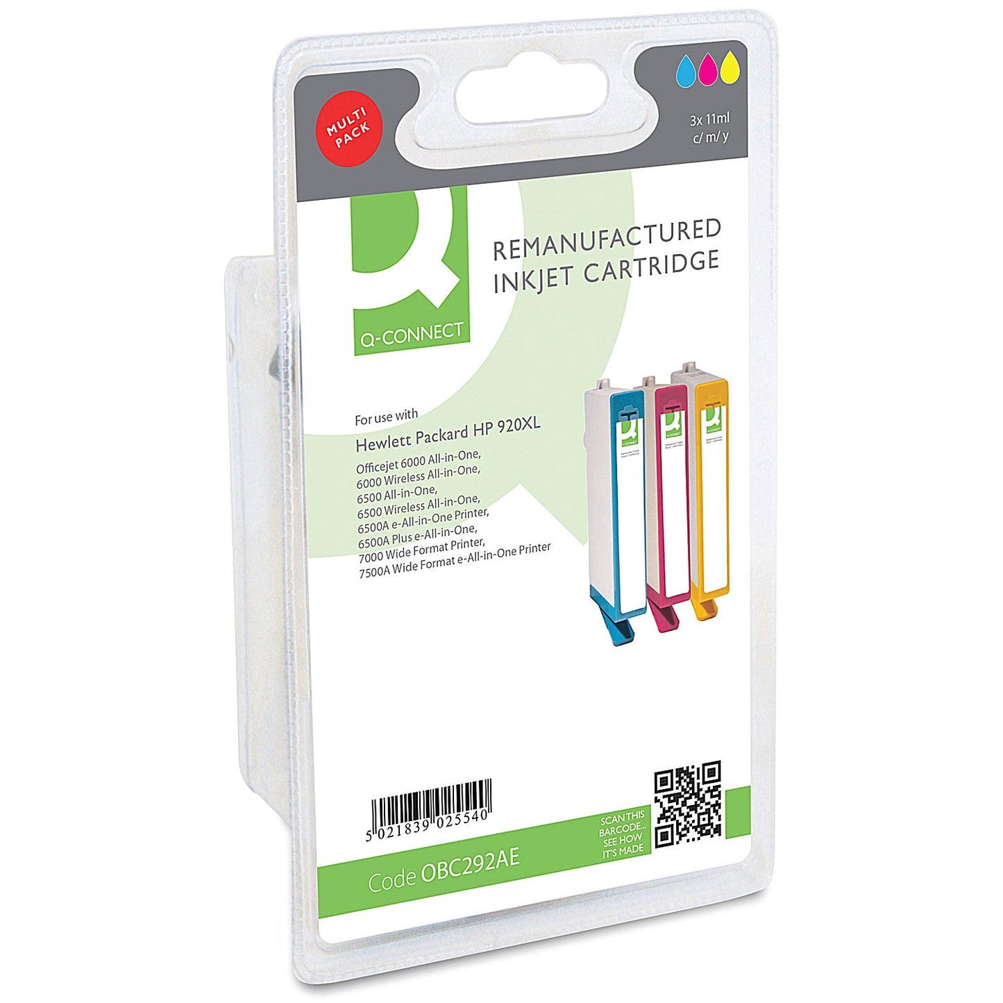 Q-Connect HP 920XL Ink Cartridges (3 Cartridges) C2N92AE