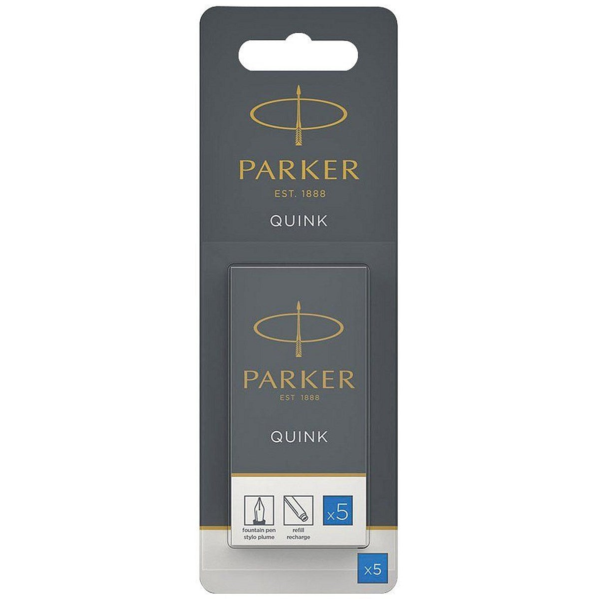 Parker Quink Permanent Ink Cartridge 12x5 Blue (Pack of 60) S0881580 Easy2Order : PA03062