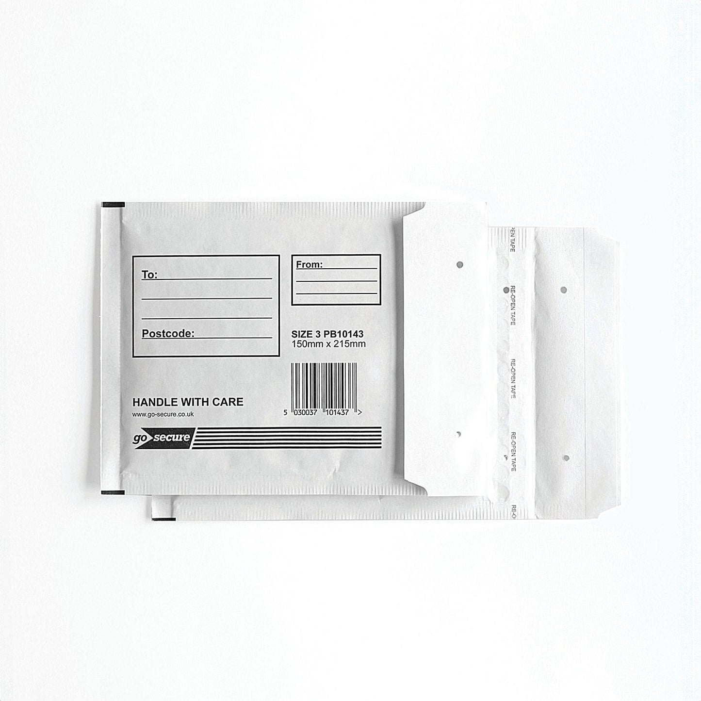 GoSecure Bubble Envelopes, Size 3: 150x215mm, White, Pack of 10 Easy2Order : PB10143