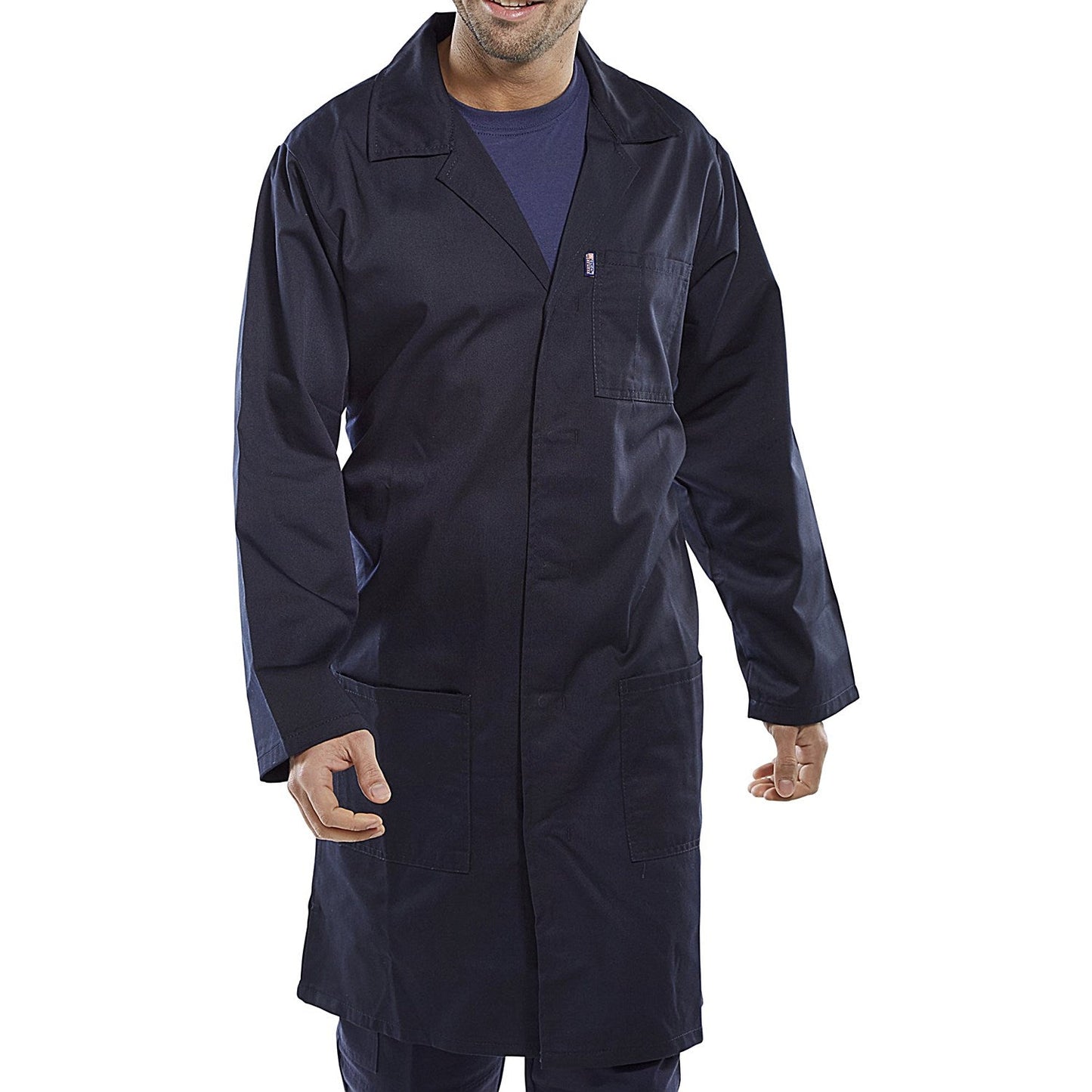 Beeswift Poly Cotton Warehouse Coat, Navy Blue, 38 Easy2Order : PCWCN38