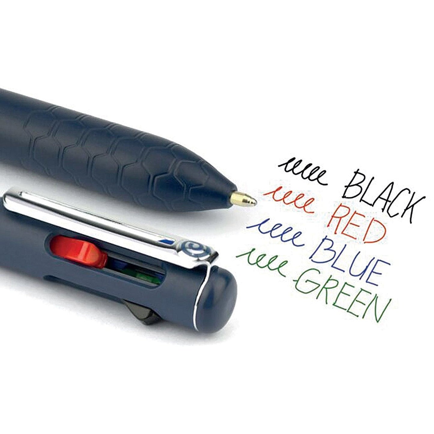 Pentel iZee 4 Colours Ballpoint Pen, Dark Blue Barrel, Pack of 12 Easy2Order : PE05969