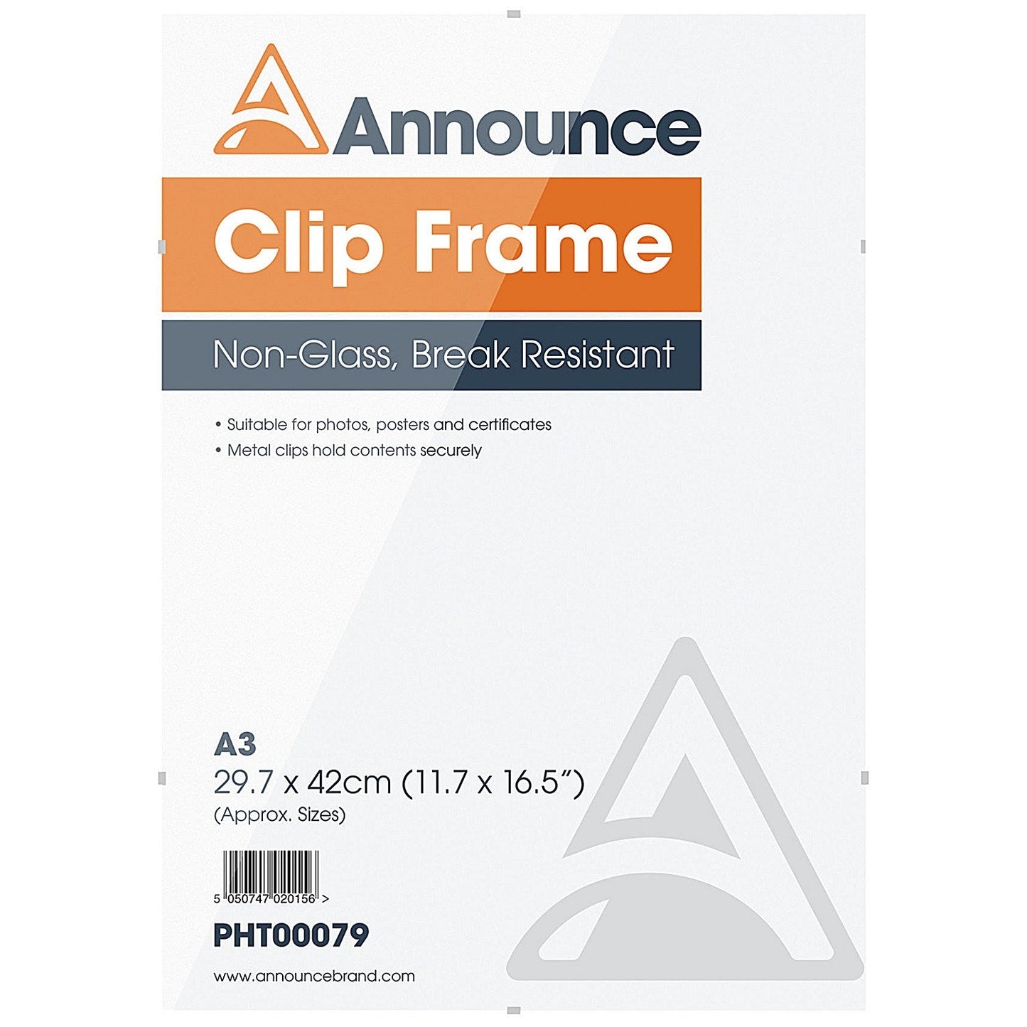 Announce Metal Clip Frame, A3, Non Glass Easy2Order : PHT00079