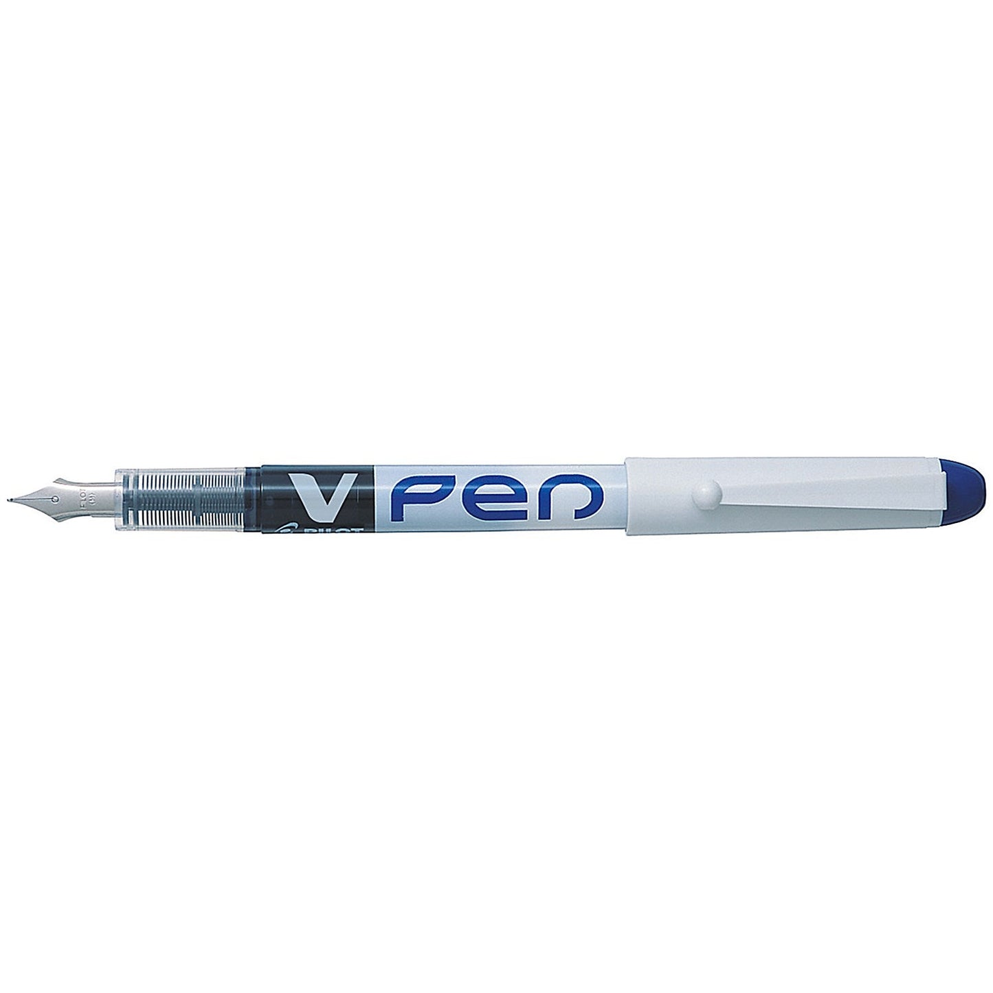 Pilot V Disposable Fountain Pen, White Barrel with Iridium Nib, Blue, Pack of 12 Easy2Order : PI28171
