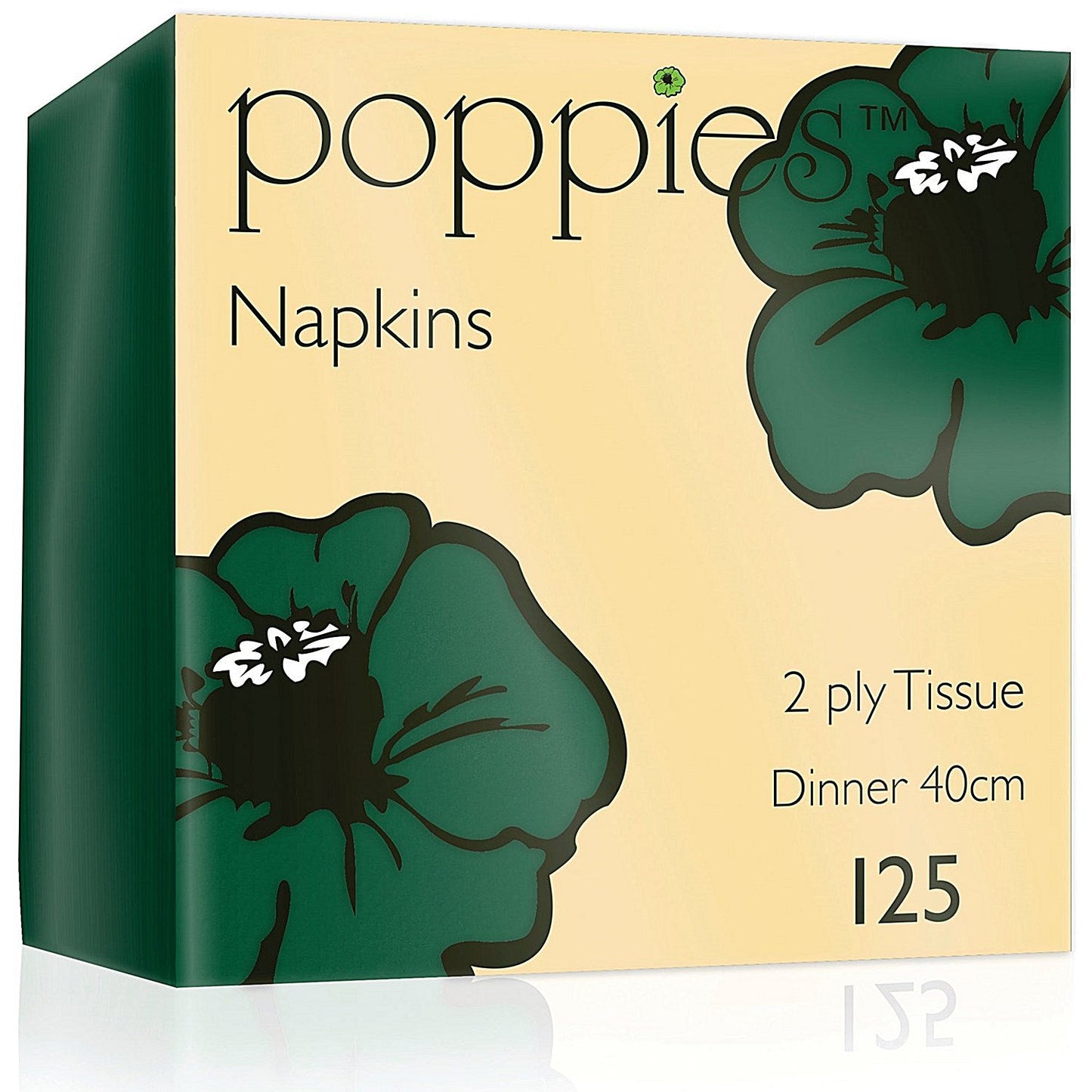 Poppies 2-Ply Napkins, 4 Fold, 40cm, Forest Green, Pack of 2000 Easy2Order : PIE32411