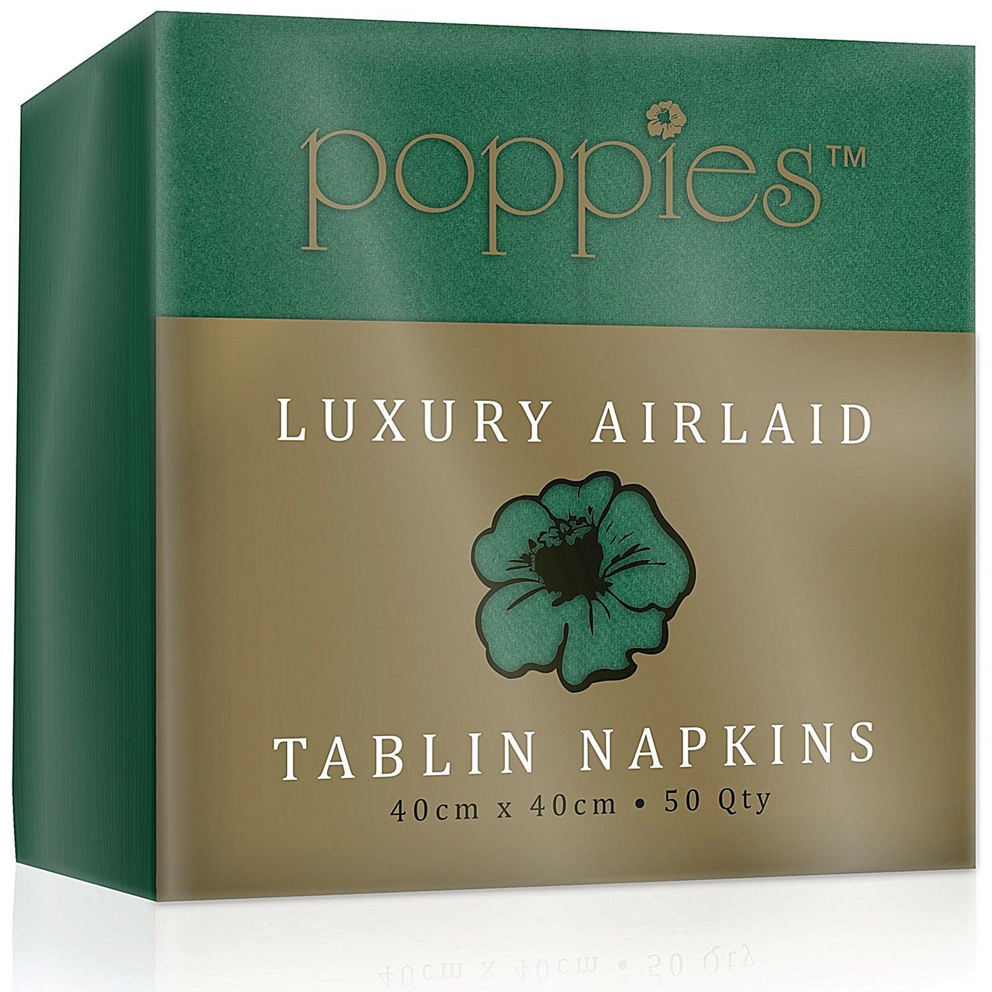 Poppies Tablin Napkins, 8 Fold, 40cm, Forest Green, Pack of 500 Easy2Order : PIE32844