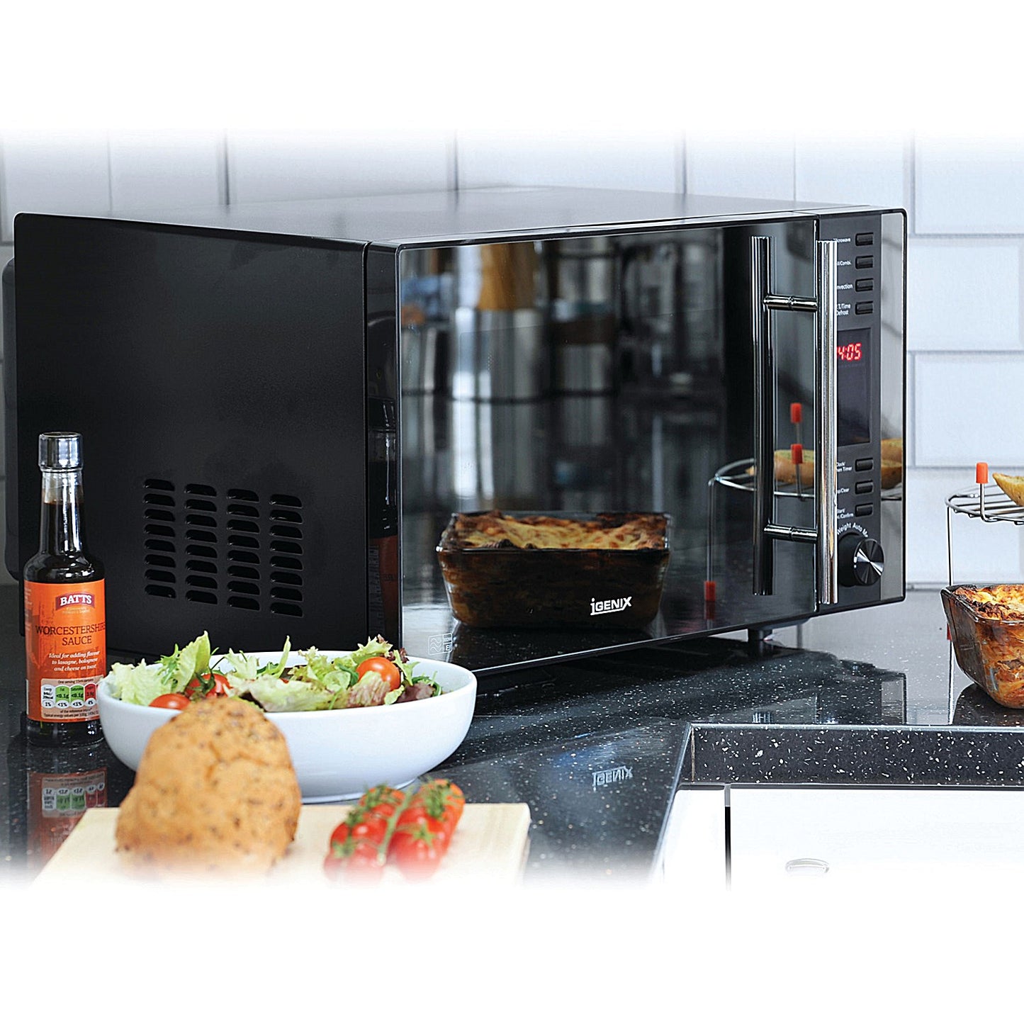 Igenix Black Digital Combination Microwave, 900W, 25 Litres