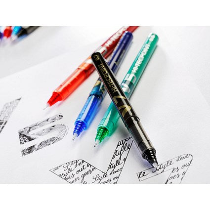 Pilot V7 Rollerball Pen, Needle Tip 0.7mm, Line 0.4mm, Blue, Pack of 12