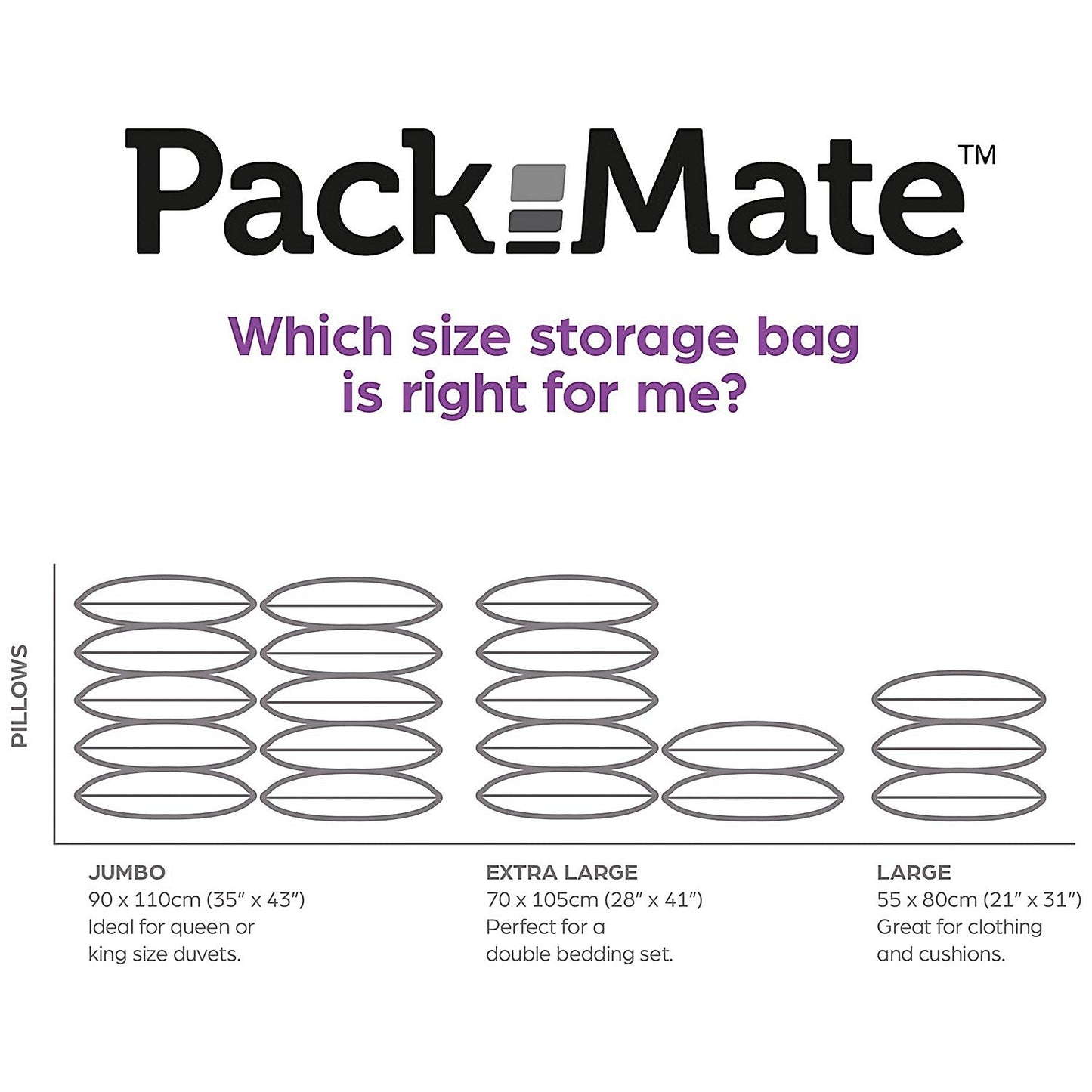 Packmate Large Volume Vacuum Storage Bags (Pack of 2) Easy2Order : PKM13455