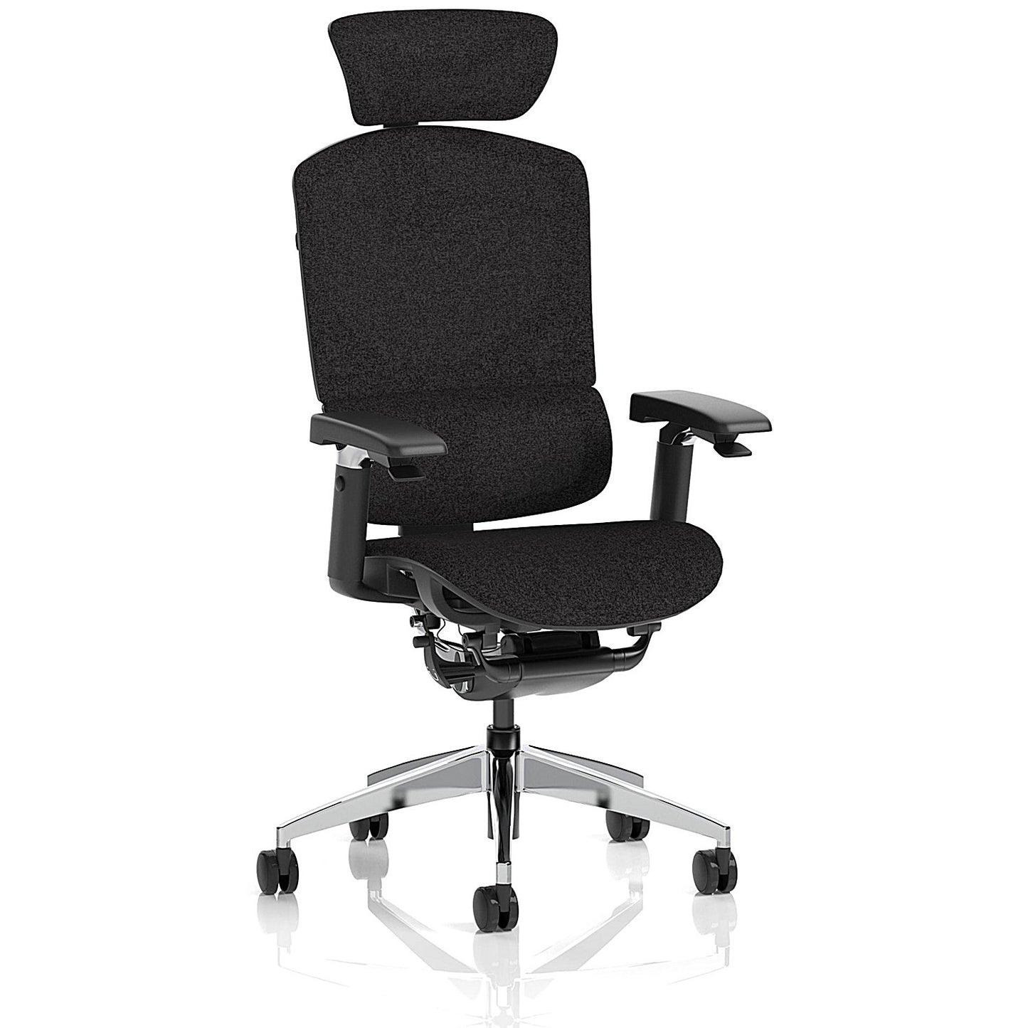 Ergo Click Plus Fabrimesh Operator Chair, Headrest, Height Adjustable Arms, Black