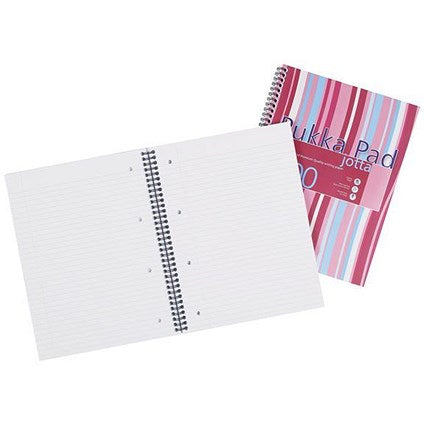 Pukka Pad Jotta Wirebound Notebook, A5, Ruled & Perforated, 200 Pages, Assorted Colours, Pack of 3