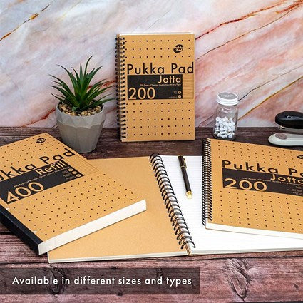 Pukka Pad Kraft Jotta Notebook, A5, Ruled & Perforated, 200 Pages, Brown, Pack of 3