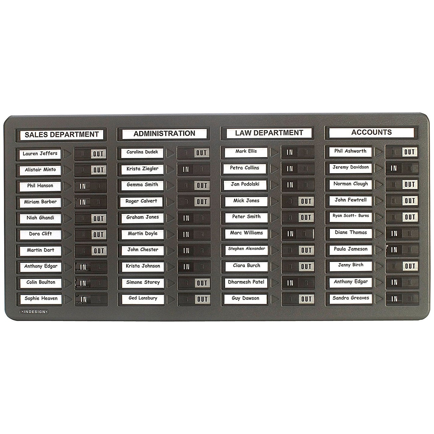 Indesign 40 Names In/Out Board Grey Easy2Order : PS80016