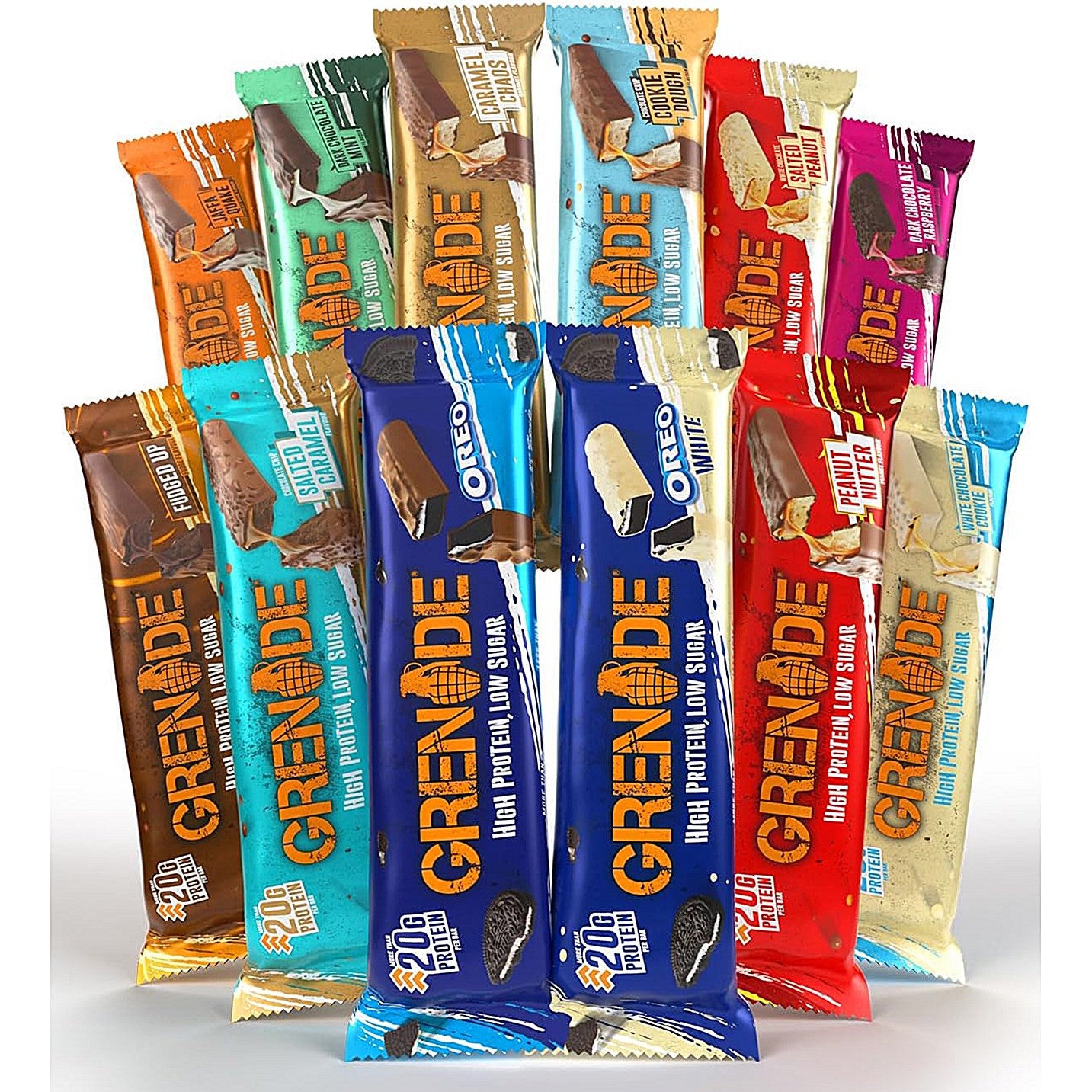 Grenade High Protein Low Sugar Oreo White Chocolate Bar, Pack of 12