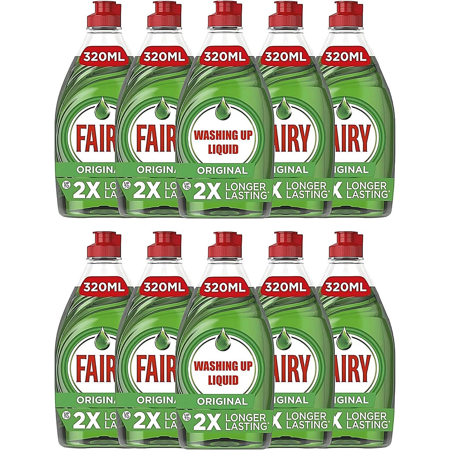 Fairy Original Washing Up Liquid, 320ml, Pack of 10
